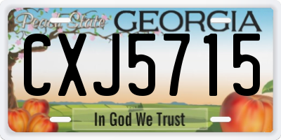 GA license plate CXJ5715