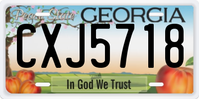 GA license plate CXJ5718