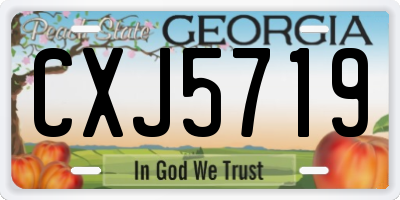 GA license plate CXJ5719