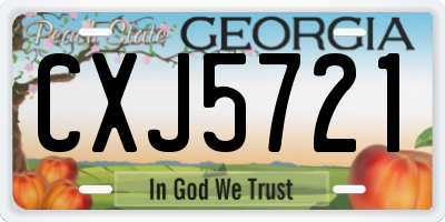 GA license plate CXJ5721