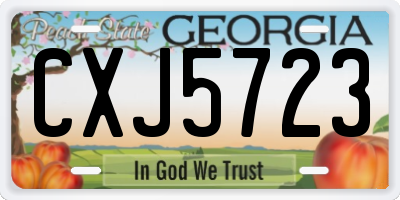 GA license plate CXJ5723