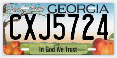 GA license plate CXJ5724
