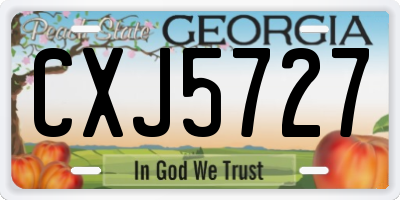 GA license plate CXJ5727