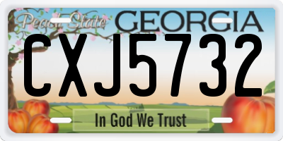 GA license plate CXJ5732