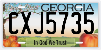 GA license plate CXJ5735