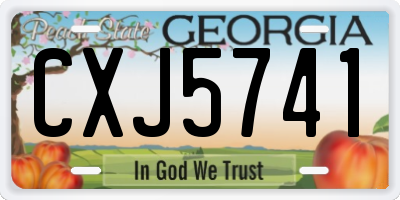 GA license plate CXJ5741