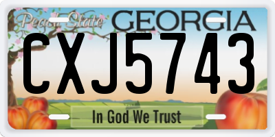 GA license plate CXJ5743