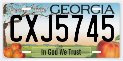 GA license plate CXJ5745