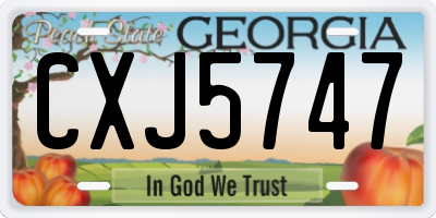 GA license plate CXJ5747