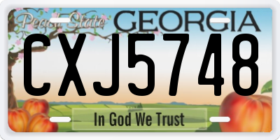 GA license plate CXJ5748