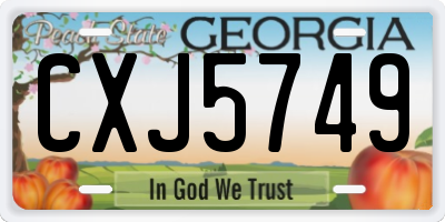 GA license plate CXJ5749