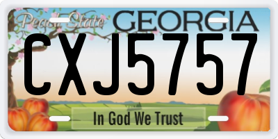 GA license plate CXJ5757