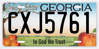 GA license plate CXJ5761