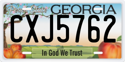 GA license plate CXJ5762