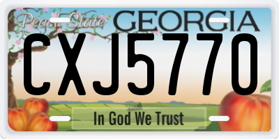 GA license plate CXJ5770
