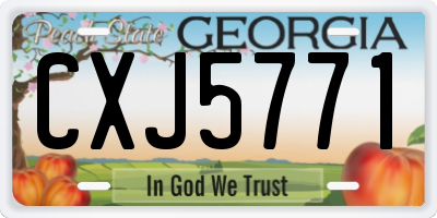 GA license plate CXJ5771