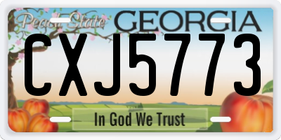 GA license plate CXJ5773