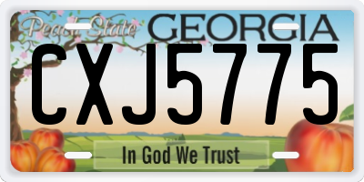 GA license plate CXJ5775