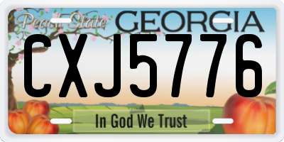 GA license plate CXJ5776