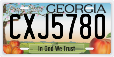 GA license plate CXJ5780