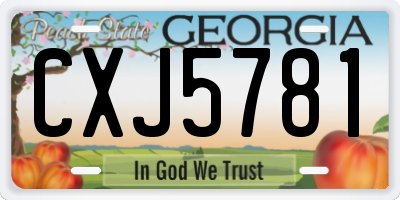 GA license plate CXJ5781