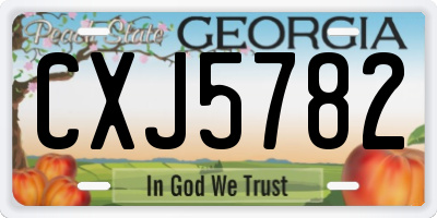 GA license plate CXJ5782