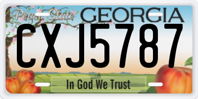 GA license plate CXJ5787