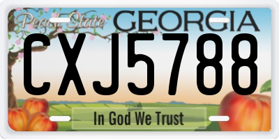 GA license plate CXJ5788