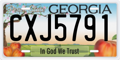 GA license plate CXJ5791