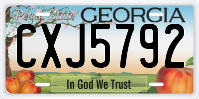 GA license plate CXJ5792