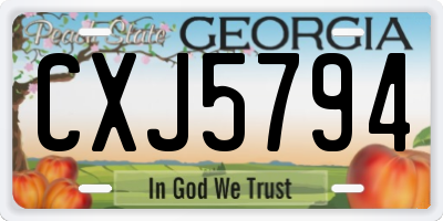 GA license plate CXJ5794