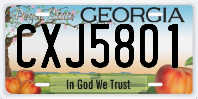 GA license plate CXJ5801