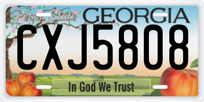 GA license plate CXJ5808