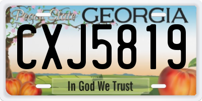GA license plate CXJ5819
