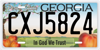 GA license plate CXJ5824