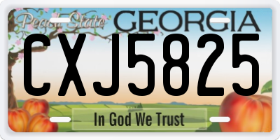 GA license plate CXJ5825