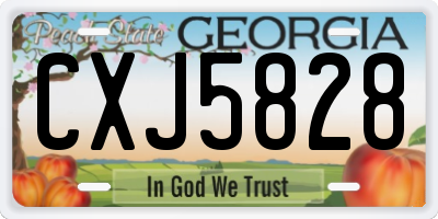 GA license plate CXJ5828