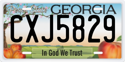 GA license plate CXJ5829