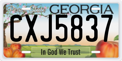 GA license plate CXJ5837