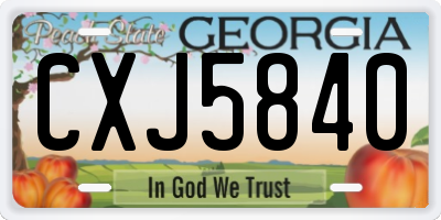 GA license plate CXJ5840