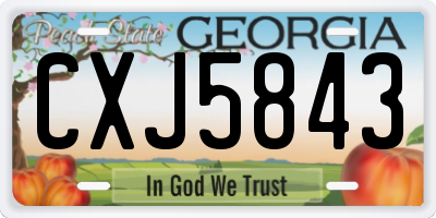 GA license plate CXJ5843