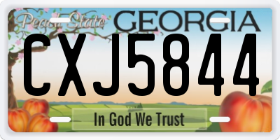 GA license plate CXJ5844