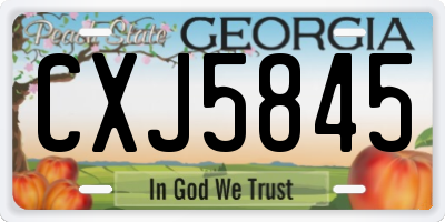GA license plate CXJ5845