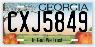 GA license plate CXJ5849