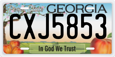 GA license plate CXJ5853