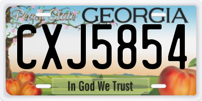 GA license plate CXJ5854