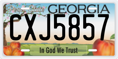 GA license plate CXJ5857