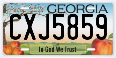 GA license plate CXJ5859