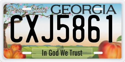 GA license plate CXJ5861