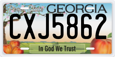 GA license plate CXJ5862